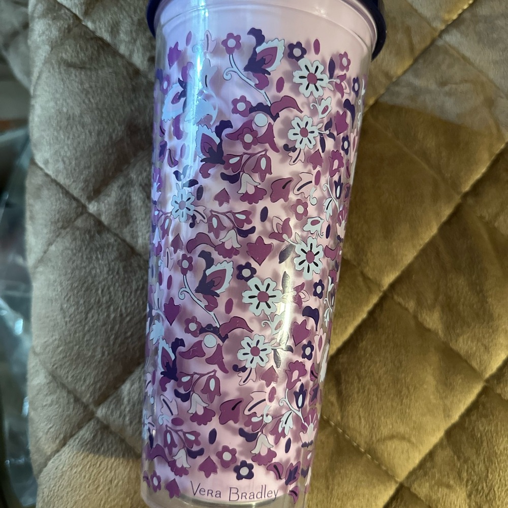 Vera Bradley Purple Floral Tumbler A-33